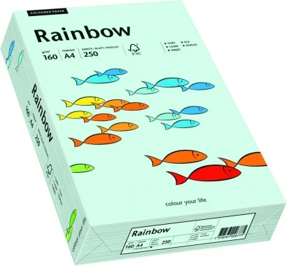 Papier ksero ekologiczny Rainbow A4, 160g/m2, 250 arkuszy, niebieski jasny (R82)